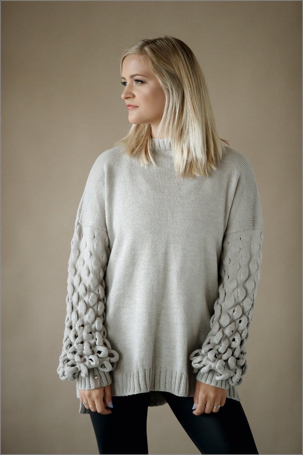 Hand Knit Alpaca Sweater with Exclusive Sleeves