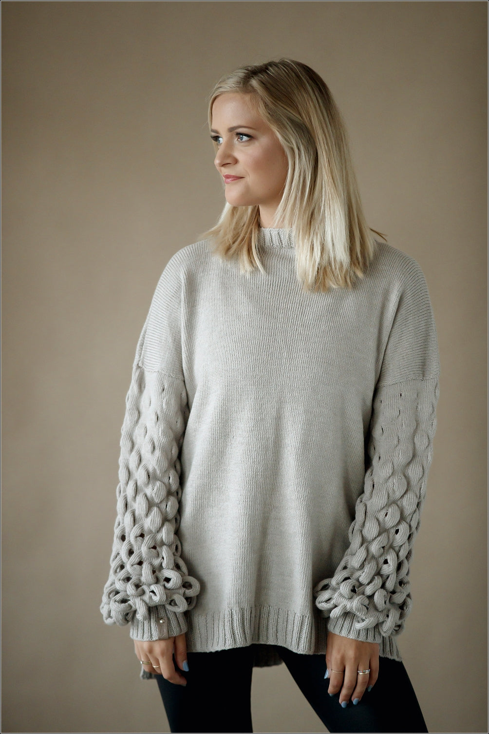 Hand Knit Alpaca Sweater with Exclusive Sleeves