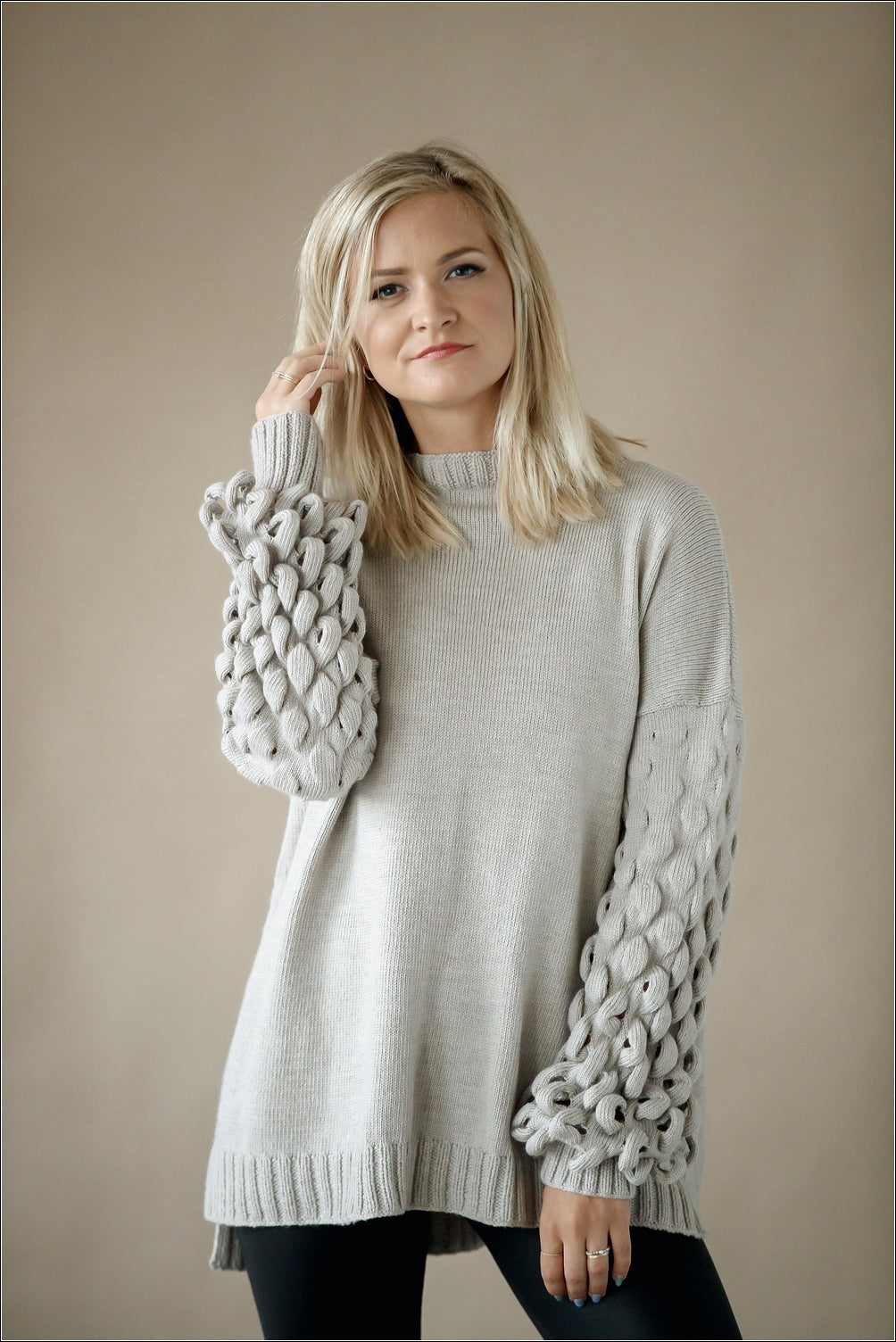 Hand Knit Alpaca Sweater with Exclusive Sleeves