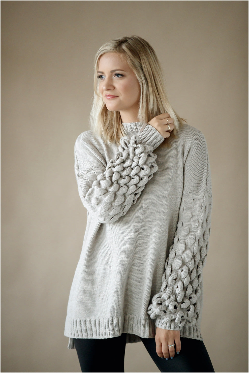 Hand Knit Alpaca Sweater with Exclusive Sleeves